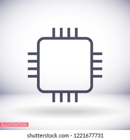 Microchip line icon vector