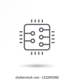 Microchip line icon vector