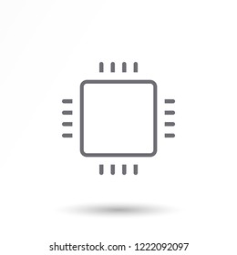Microchip line icon vector
