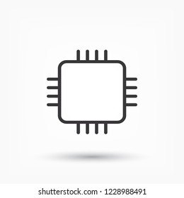 Microchip line icon vector