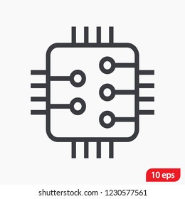 Microchip line icon vector