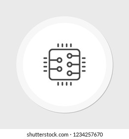 Microchip line icon vector