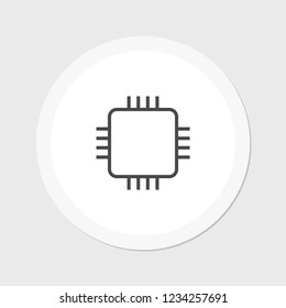 Microchip line icon vector