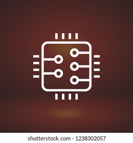 Microchip line icon vector