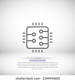 Microchip line icon vector