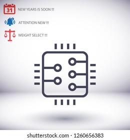 Microchip line icon vector