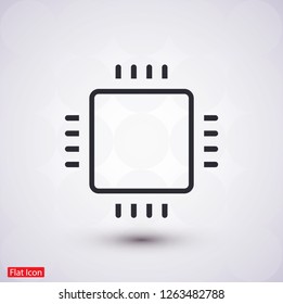 Microchip line icon vector