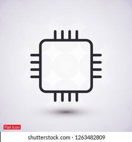 Microchip line icon vector