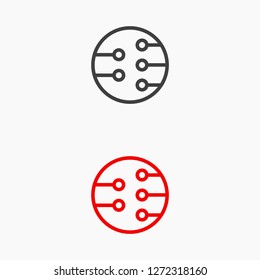 Microchip line icon vector