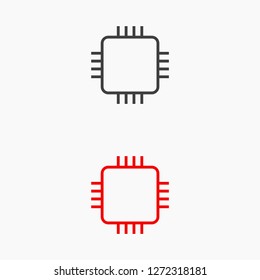 Microchip line icon vector