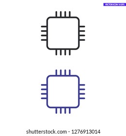 Microchip line icon vector
