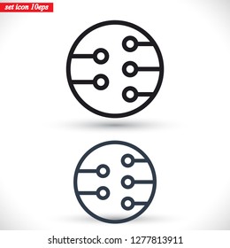 Microchip line icon vector