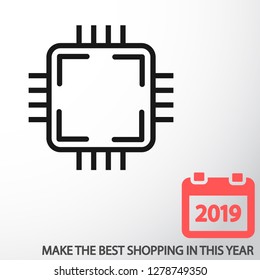 Microchip line icon vector