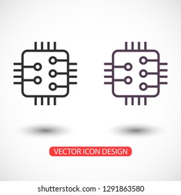 Microchip line icon vector