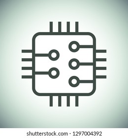 Microchip line icon vector