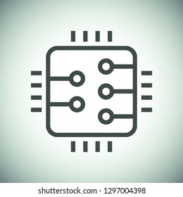 Microchip line icon vector