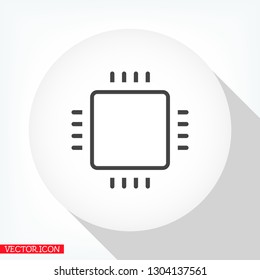 Microchip line icon vector