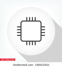 Microchip line icon vector