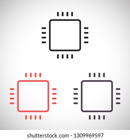 Microchip line icon vector