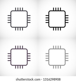 Microchip line icon vector