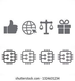 Microchip line icon vector