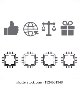 Microchip line icon vector