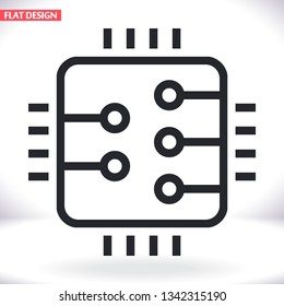 Microchip line icon vector