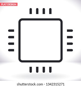Microchip line icon vector