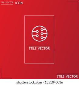 Microchip line icon vector