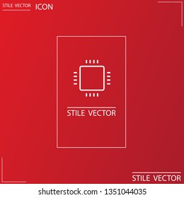 Microchip line icon vector