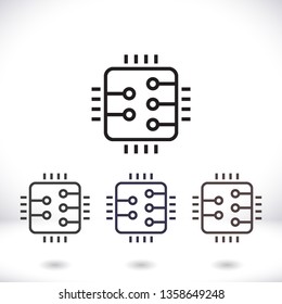 Microchip line icon vector