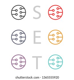 Microchip line icon vector