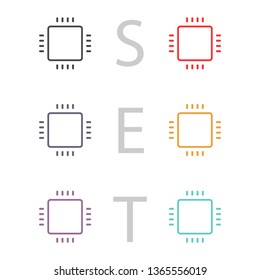 Microchip line icon vector