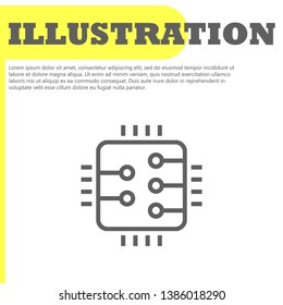 Microchip line icon vector.  