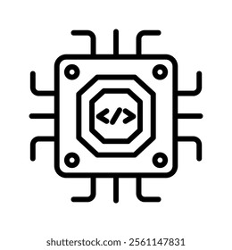 Microchip line icon , vector, pixel perfect, illustrator file