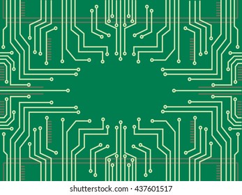 microchip line technology symbol abstract background vector