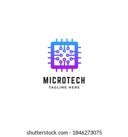 Microchip logo. Technology symbol isolated on white background for your tech company. Logo vector EPS 10