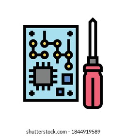microchip hace un vector de iconos de color geek. microchip hace señal geek. ilustración de símbolo aislado