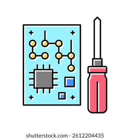 microchip make geek color icon vector. microchip make geek sign. isolated symbol illustration