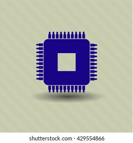 microchip microprocessor icon vector symbol flat eps