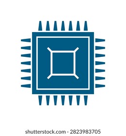 Microchip Microprocessor Tech CPU Circuit Flat Icon