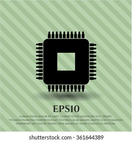 Microchip, microprocessor vector icon