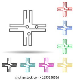 microchip multi color style icon. Simple thin line, outline vector of new technologies icons for ui and ux, website or mobile application