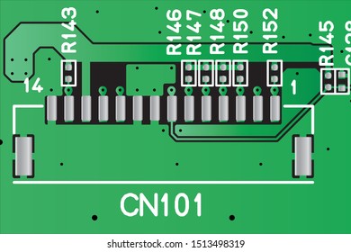 Microchip on PCB printed circuit board. eps10