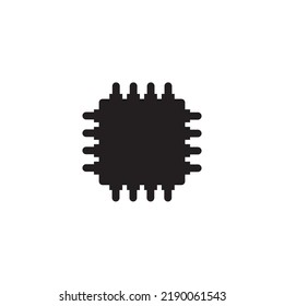 Microchip PC CPU Processor Black Icon Vector