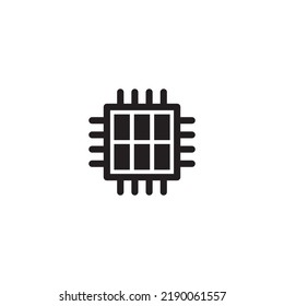 Microchip PC CPU Processor Black Icon Vector