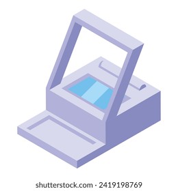 Microchip pet device icon isometric vector. Scanning device. Creature gps