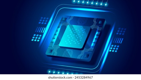 Microchip processor background vector design in eps 10