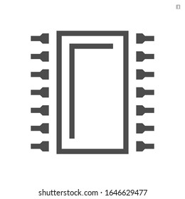 Microchip processor vector icon design on white background. svg