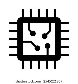 A microchip representing processing and computing in electronic devices.